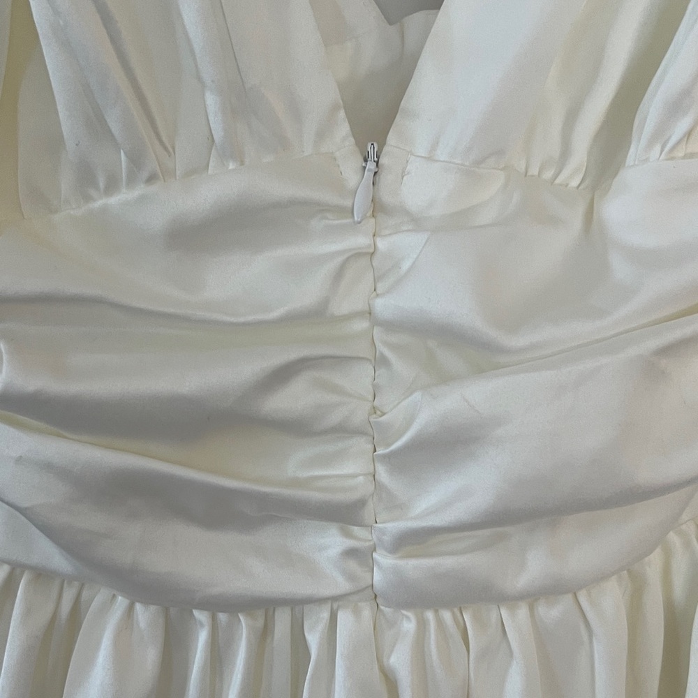 SHEIN Cream Tie-Shoulder Mini Dress - Picture 4 of 5